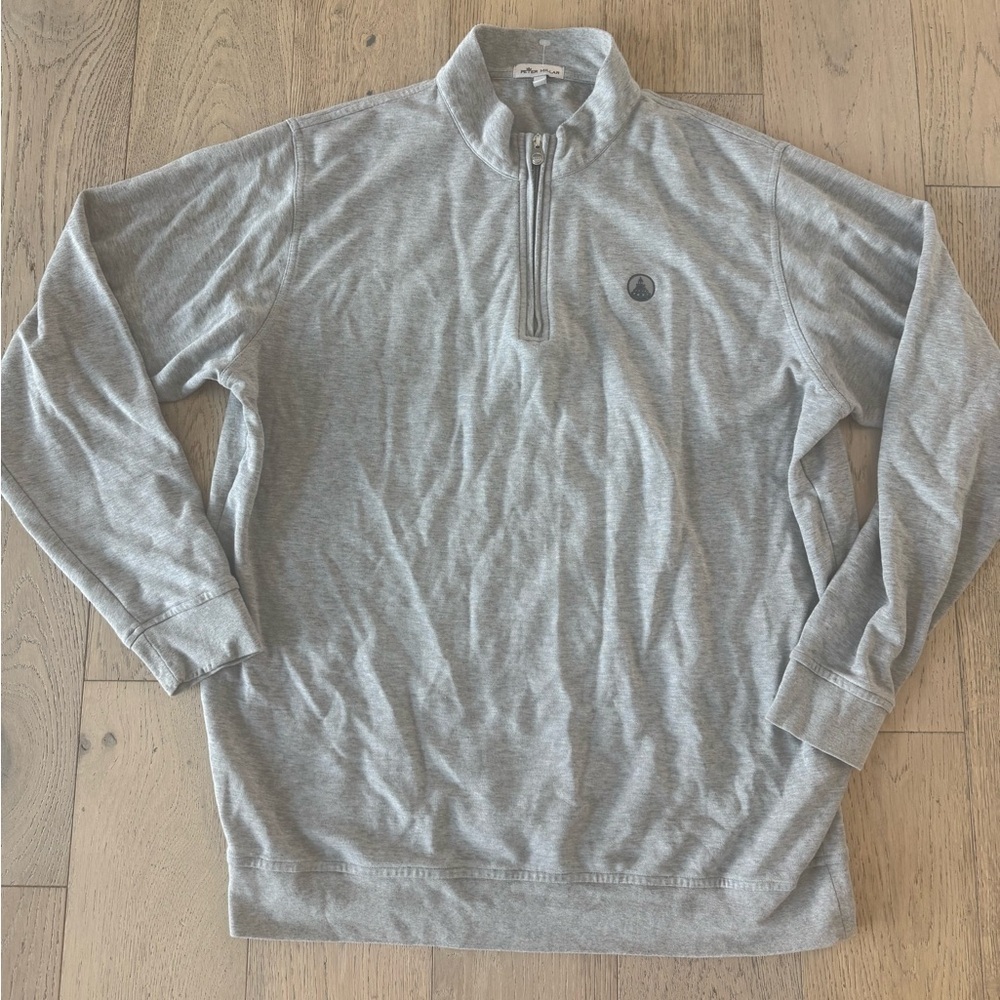 Peter Millar Mens Half Zip Pullover Grey Size XXL